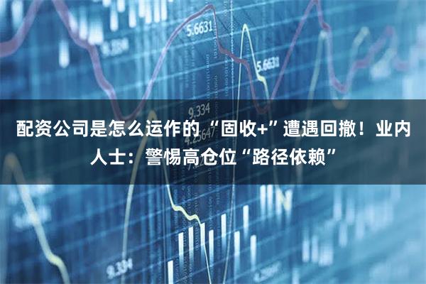 配资公司是怎么运作的 “固收+”遭遇回撤！业内人士：警惕高仓位“路径依赖”